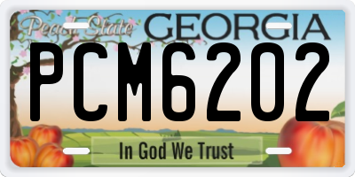 GA license plate PCM6202