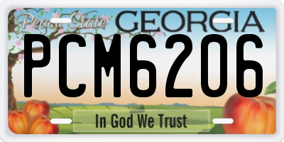 GA license plate PCM6206