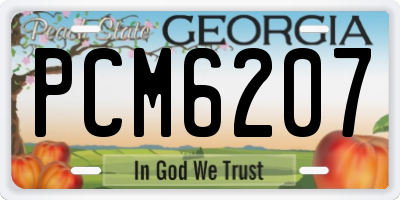 GA license plate PCM6207