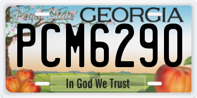 GA license plate PCM6290