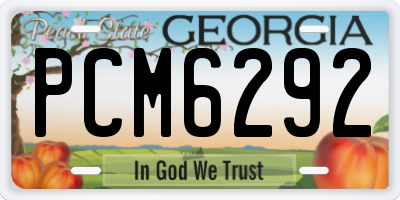 GA license plate PCM6292