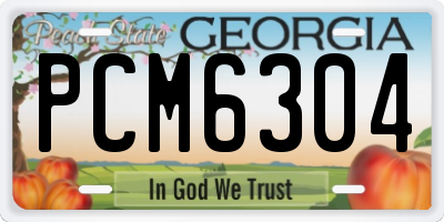 GA license plate PCM6304