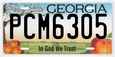 GA license plate PCM6305