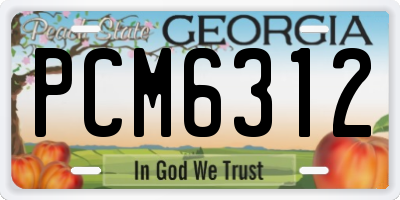 GA license plate PCM6312