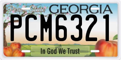 GA license plate PCM6321