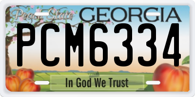 GA license plate PCM6334