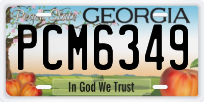 GA license plate PCM6349
