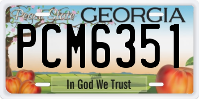 GA license plate PCM6351