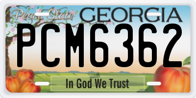 GA license plate PCM6362