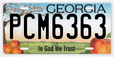 GA license plate PCM6363