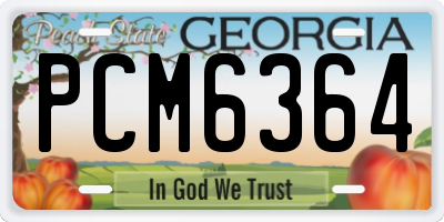 GA license plate PCM6364