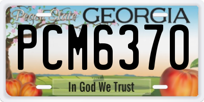 GA license plate PCM6370