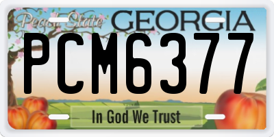 GA license plate PCM6377