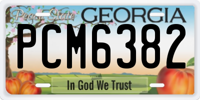 GA license plate PCM6382