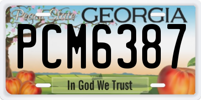 GA license plate PCM6387