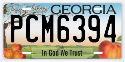 GA license plate PCM6394