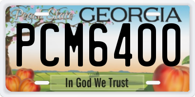 GA license plate PCM6400