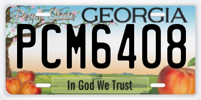 GA license plate PCM6408