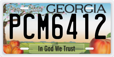 GA license plate PCM6412