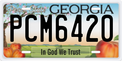 GA license plate PCM6420