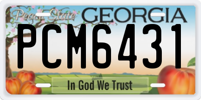 GA license plate PCM6431
