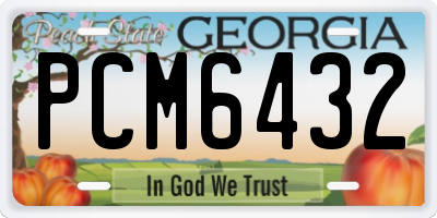 GA license plate PCM6432