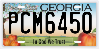 GA license plate PCM6450