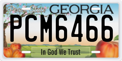 GA license plate PCM6466