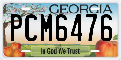 GA license plate PCM6476