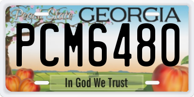 GA license plate PCM6480
