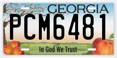 GA license plate PCM6481