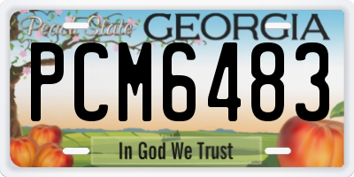 GA license plate PCM6483