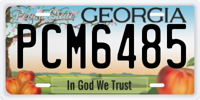 GA license plate PCM6485