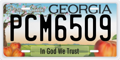 GA license plate PCM6509
