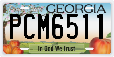 GA license plate PCM6511