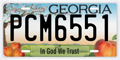 GA license plate PCM6551