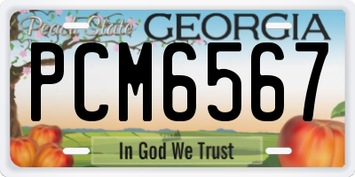 GA license plate PCM6567