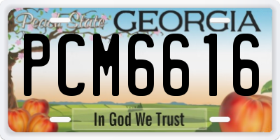 GA license plate PCM6616