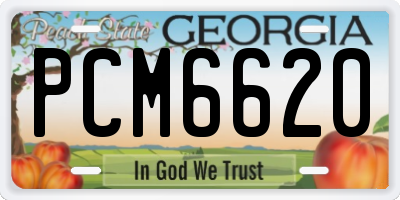 GA license plate PCM6620