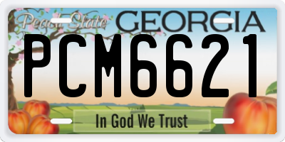 GA license plate PCM6621