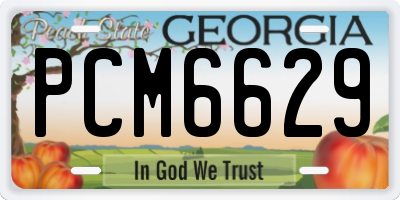 GA license plate PCM6629