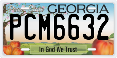 GA license plate PCM6632
