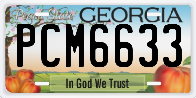 GA license plate PCM6633