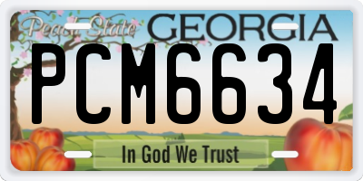 GA license plate PCM6634