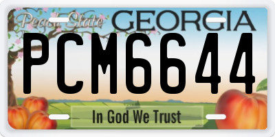 GA license plate PCM6644