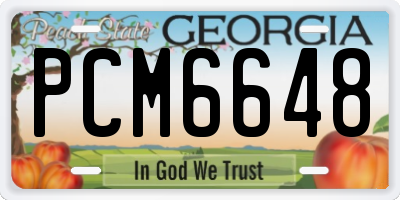 GA license plate PCM6648