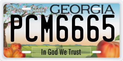 GA license plate PCM6665