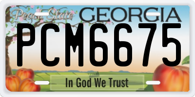 GA license plate PCM6675