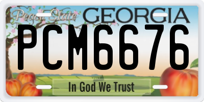 GA license plate PCM6676