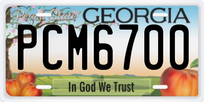 GA license plate PCM6700